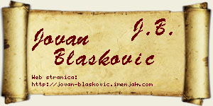 Jovan Blašković vizit kartica